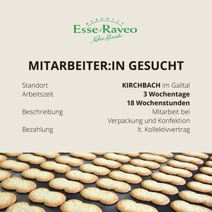 Stellenausschreibung Bonanni Kekse