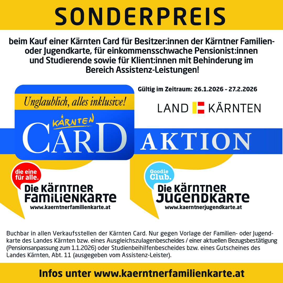 Kärnten Card Sonderaktion 2026